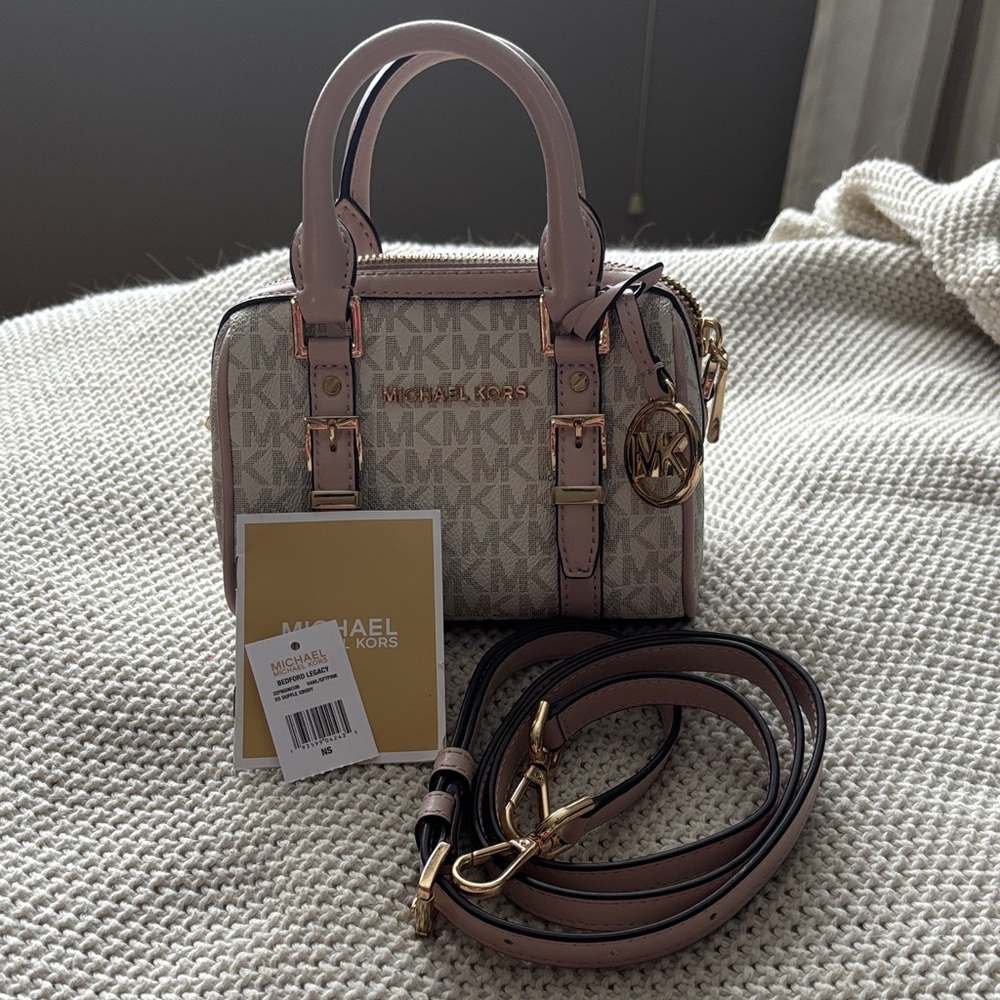 Michael Kors Beige and Pink Mini Bag